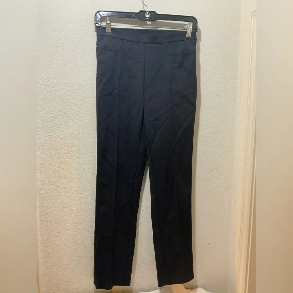 Akris Punto Mara Navy Blue  Pintuck Stretch Jersey Pants size 2
